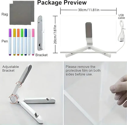 3D LED Light Glass Acrylic Writing pad