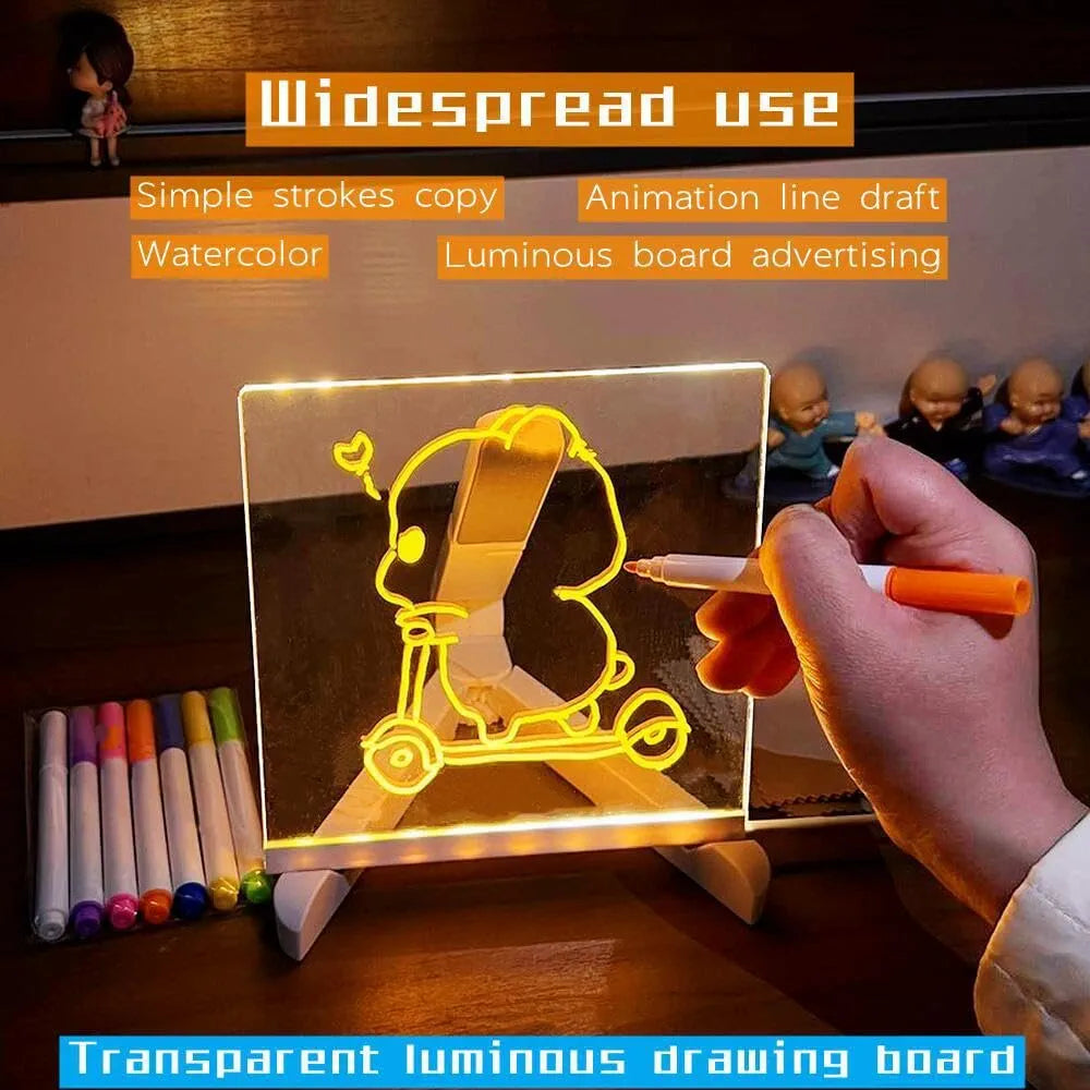 3D LED Light Glass Acrylic Writing pad
