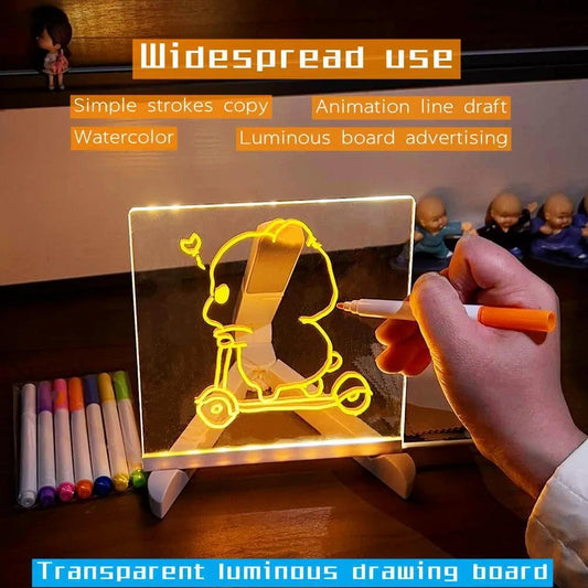 3D LED Light Glass Acrylic Writing pad